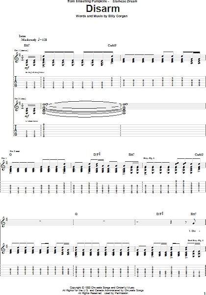 open zoom image for Disarm - Guitar TAB, New, Main