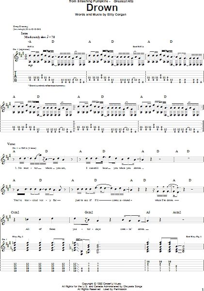 open zoom image for Drown - Guitar TAB, New, Main