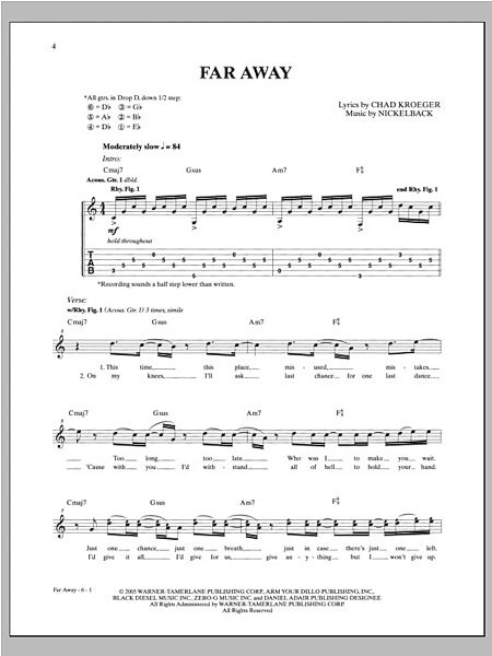 open zoom image for Far Away - Guitar TAB, New, Main
