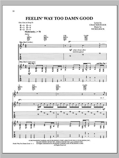 open zoom image for Feelin' Way Too Damn Good - Guitar TAB, New, Main