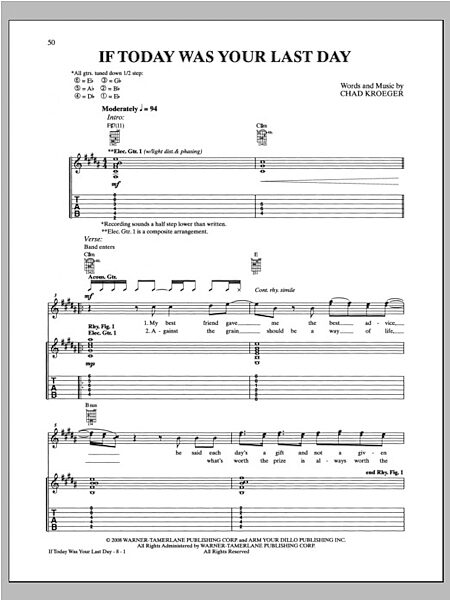 open zoom image for If Today Was Your Last Day - Guitar TAB, New, Main
