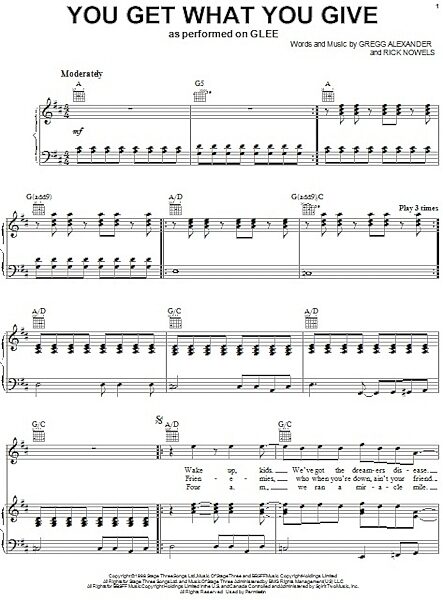 open zoom image for You Get What You Give - Piano/Vocal/Guitar, New, Main