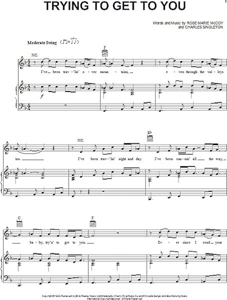 open zoom image for Trying To Get To You - Piano/Vocal/Guitar, New, Main