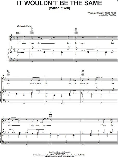 open zoom image for It Wouldn't Be The Same (Without You) - Piano/Vocal/Guitar, New, Main