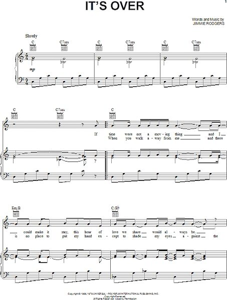 open zoom image for It's Over - Piano/Vocal/Guitar, New, Main