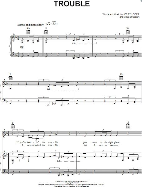 open zoom image for Trouble - Piano/Vocal/Guitar, New, Main