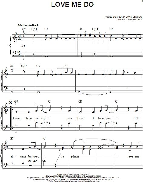 open zoom image for Love Me Do - Easy Piano, New, Main