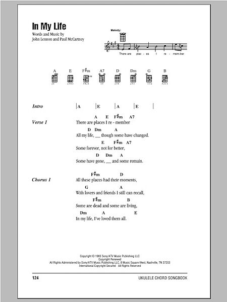 open zoom image for In My Life - Ukulele Chords/Lyrics, New, Main