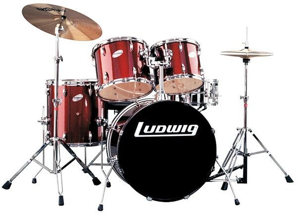 open zoom image for Ludwig LR1025EC Accent Outfit 5-Piece Drum Kit, Wine Red