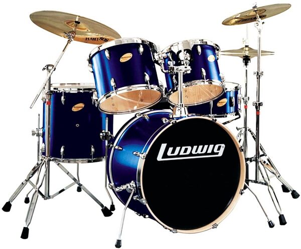 open zoom image for Ludwig LR1025EC Accent Outfit 5-Piece Drum Kit, Blue