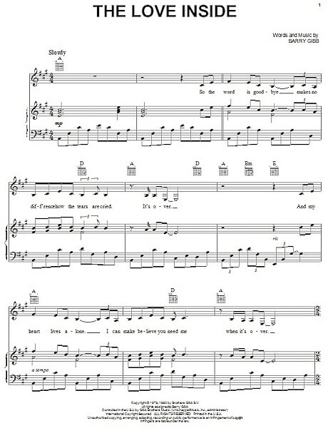 open zoom image for The Love Inside - Piano/Vocal/Guitar, New, Main