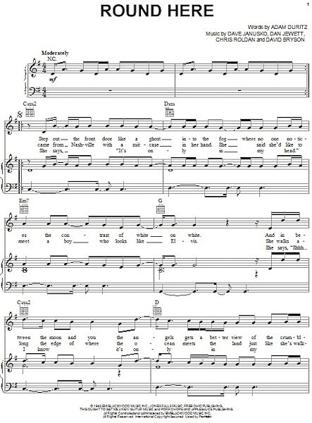 open zoom image for Round Here - Piano/Vocal/Guitar, New, Main