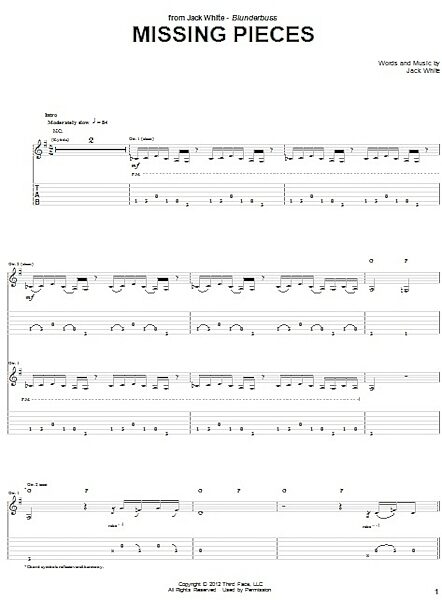 open zoom image for Missing Pieces - Guitar TAB, New, Main