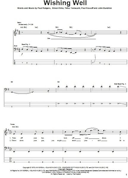open zoom image for Wishing Well - Bass Tab, New, Main