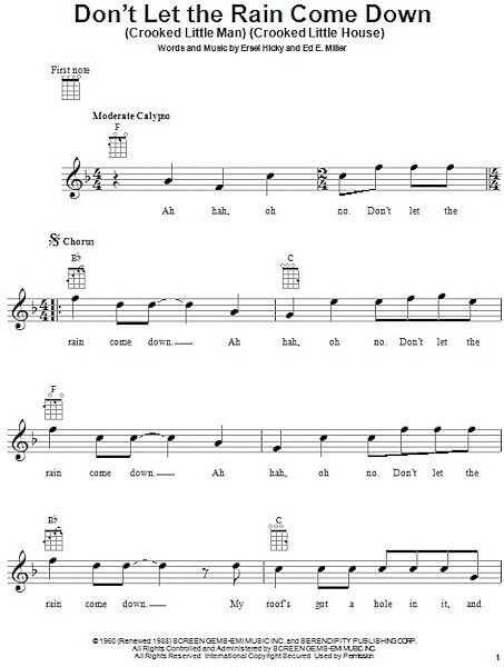open zoom image for Don't Let The Rain Come Down (Crooked Little Man) (Crooked Little House) - Ukulele, New, Main