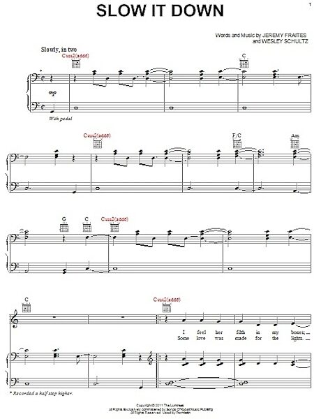 open zoom image for Slow It Down - Piano/Vocal/Guitar, New, Main