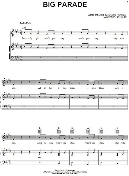 open zoom image for Big Parade - Piano/Vocal/Guitar, New, Main