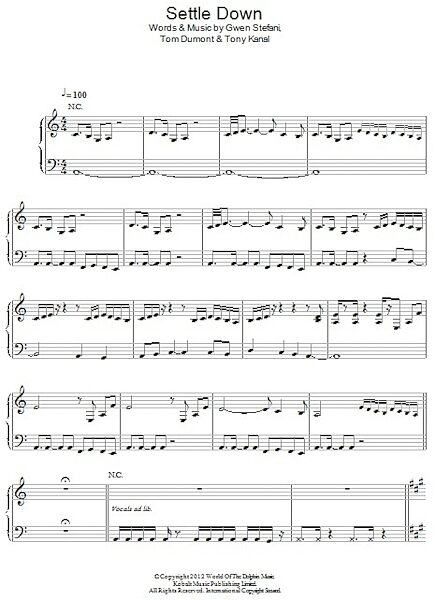 open zoom image for Settle Down - Piano/Vocal/Guitar, New, Main