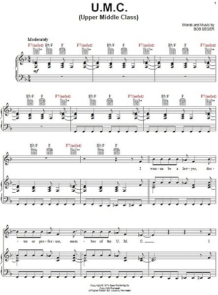 open zoom image for U.M.C. (Upper Middle Class) - Piano/Vocal/Guitar, New, Main