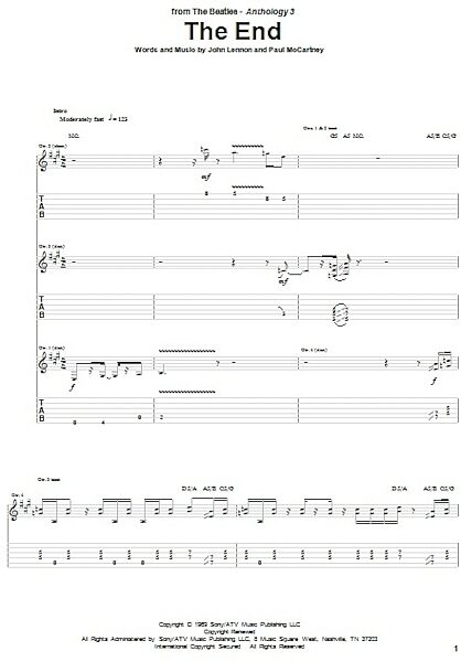 open zoom image for The End - Guitar TAB, New, Main