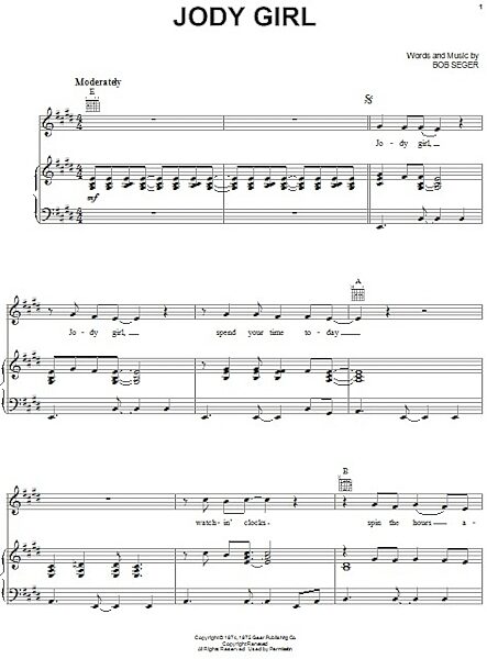 open zoom image for Jody Girl - Piano/Vocal/Guitar, New, Main