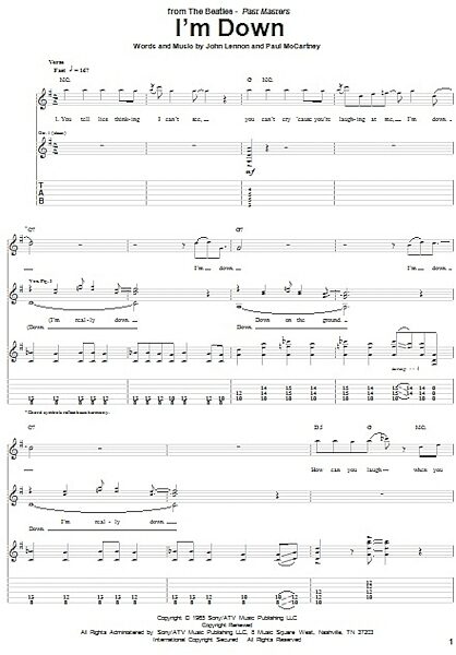 open zoom image for I'm Down - Guitar TAB, New, Main