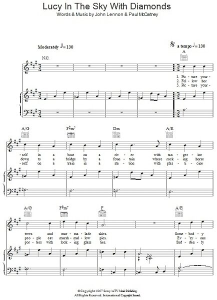 open zoom image for Lucy In The Sky With Diamonds - Piano/Vocal/Guitar, New, Main