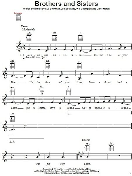 open zoom image for Brothers And Sisters - Ukulele, New, Main