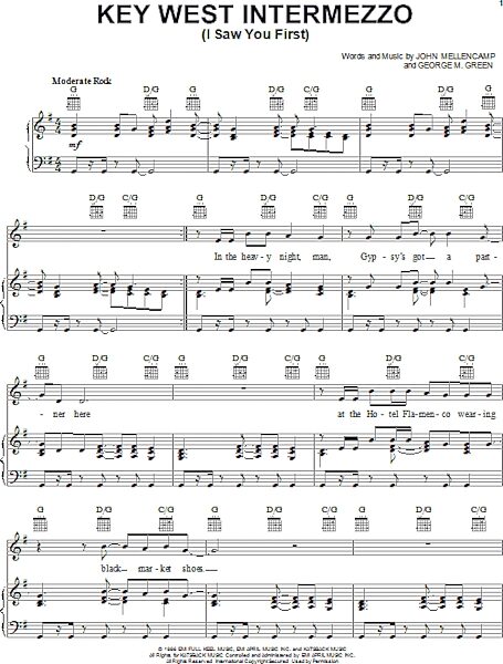 open zoom image for Key West Intermezzo (I Saw You First) - Piano/Vocal/Guitar, New, Main