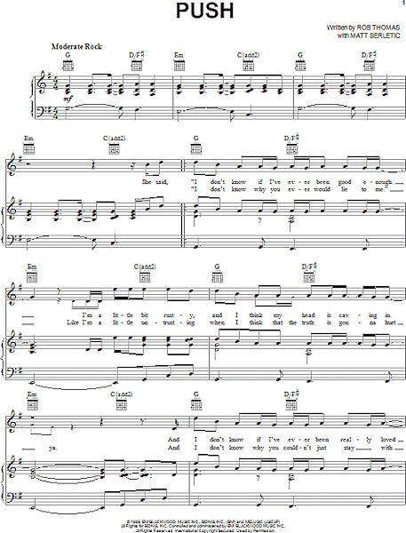 open zoom image for Push - Piano/Vocal/Guitar, New, Main