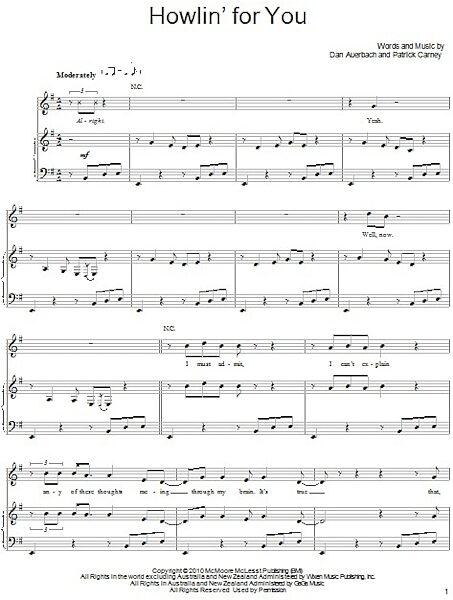 open zoom image for Howlin' For You - Piano/Vocal/Guitar, New, Main