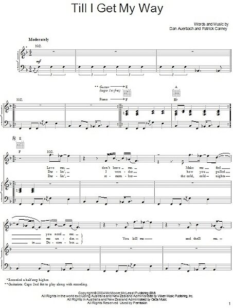 open zoom image for Till I Get My Way - Piano/Vocal/Guitar, New, Main