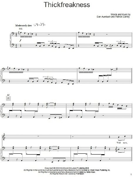 open zoom image for Thickfreakness - Piano/Vocal/Guitar, New, Main
