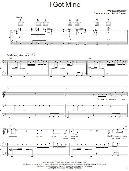 open zoom image for I Got Mine - Piano/Vocal/Guitar, New, Main