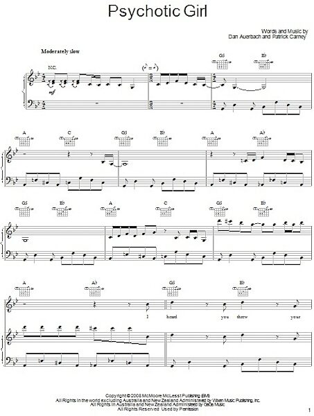 open zoom image for Psychotic Girl - Piano/Vocal/Guitar, New, Main