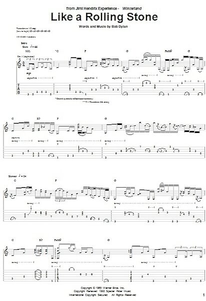 open zoom image for Like A Rolling Stone - Guitar TAB, New, Main