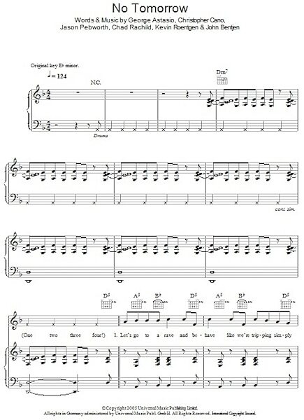 open zoom image for No Tomorrow - Piano/Vocal/Guitar, New, Main