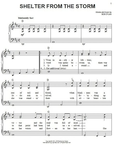 open zoom image for Shelter From The Storm - Easy Piano, New, Main