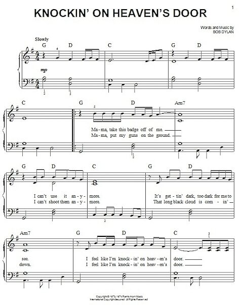 open zoom image for Knockin' On Heaven's Door - Easy Piano, New, Main