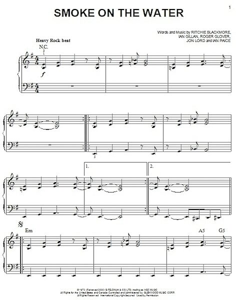 open zoom image for Smoke On The Water - Easy Piano, New, Main