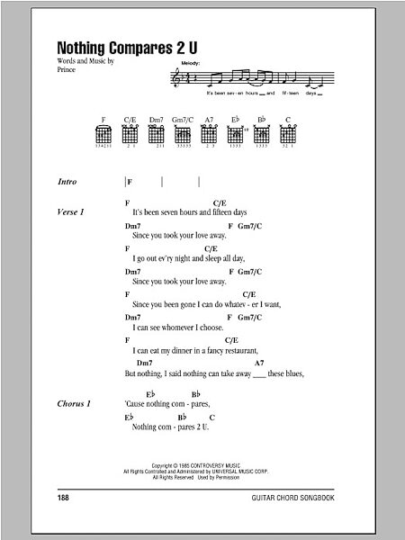 open zoom image for Nothing Compares 2 U - Guitar Chords/Lyrics, New, Main