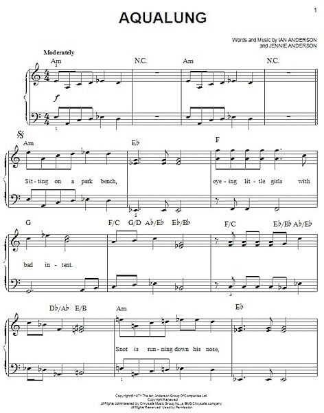 open zoom image for Aqualung - Easy Piano, New, Main