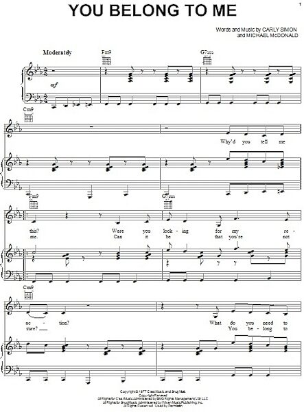 open zoom image for You Belong To Me - Piano/Vocal/Guitar, New, Main