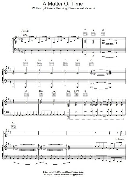 open zoom image for A Matter Of Time - Piano/Vocal/Guitar, New, Main