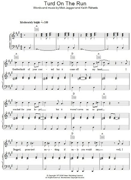 open zoom image for Turd On The Run - Piano/Vocal/Guitar, New, Main