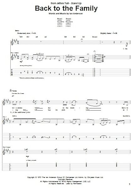 open zoom image for Back To The Family - Guitar TAB, New, Main