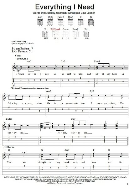 open zoom image for Everything I Need - Easy Guitar with TAB, New, Main