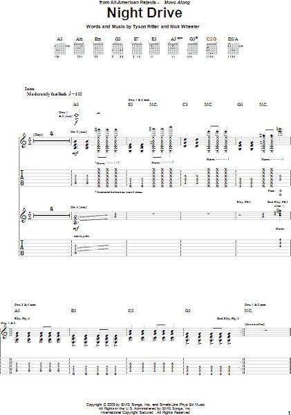 open zoom image for Night Drive - Guitar TAB, New, Main