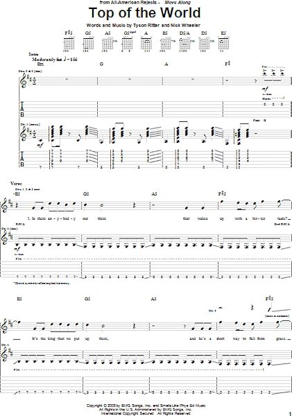 open zoom image for Top Of The World - Guitar TAB, New, Main
