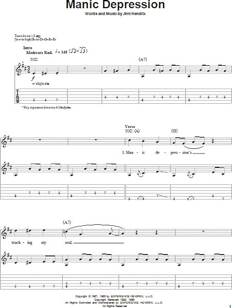 open zoom image for Manic Depression - Guitar Tab Play-Along, New, Main